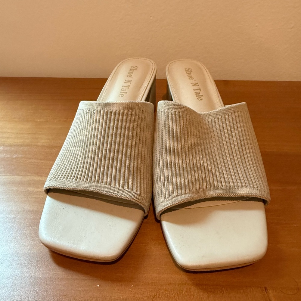 Shoe n Tale Heeled Knit Sandals